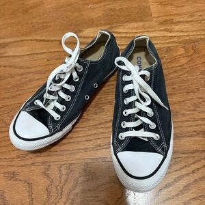 Converse Chuck Taylor All Star Low Top Black White Canvas Sneakers Women US 9